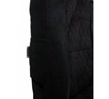 Чехлы SHACMAN X6000 с вышивкой кабрио черный/красный-foto6