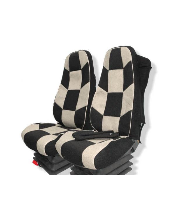 Чехлы VOLVO FH16 Шахмат астра белый Чехлы VOLVO FH16 Шахмат астра белый