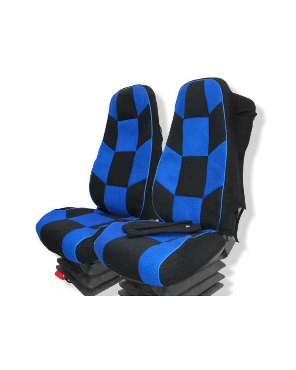 Чехлы VOLVO FH16 Шахмат астра синий
