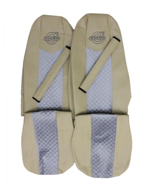 Чехлы на VOLVO FH Э/К велюр серый стежка