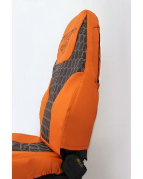 Чехлы VOLVO Экокожа Оранжевый/Коричневый Соты-foto4