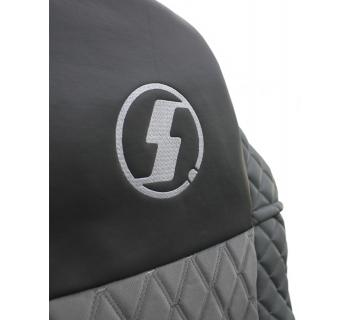 Чехлы SHACMAN X6000 с вышивкой кабрио и экокожа серый/серый-foto3