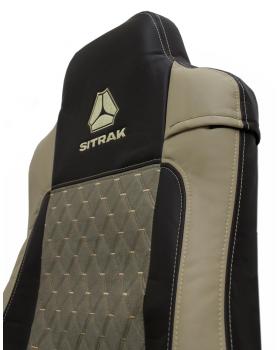 Чехлы SITRAK MAX Original Велюр Экокожа Бежевый/Коричневый-foto4