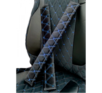 Чехлы KAMAZ K5 (до 2023) Черная экокожа/ ВелюрСт-foto3