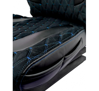 Чехлы KAMAZ K5 (до 2023) Черная экокожа/ ВелюрСт-foto2