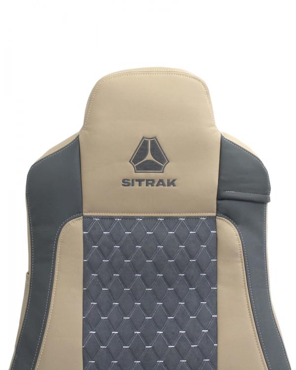 Чехлы SITRAK MAX Велюр Экокожа Серый/Бежевый