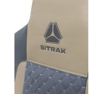Чехлы SITRAK MAX Велюр Экокожа Серый/Бежевый-foto5
