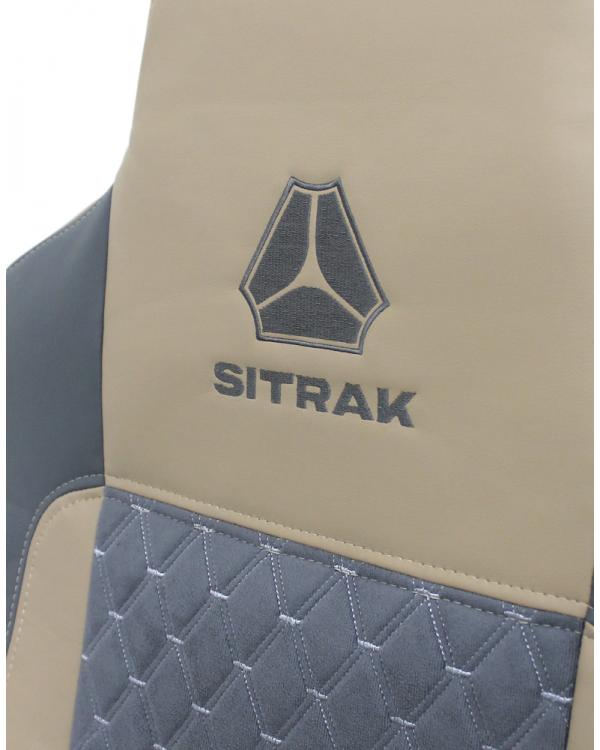 Чехлы SITRAK MAX Велюр Экокожа Серый/Бежевый