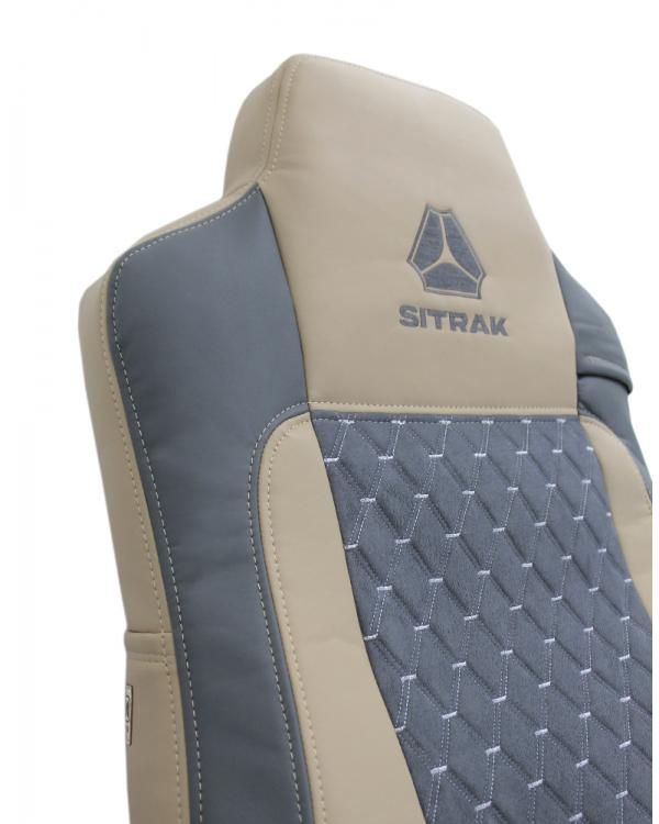 Чехлы SITRAK MAX Велюр Экокожа Серый/Бежевый