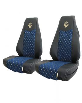 Чехлы RENAULT PREMIUM Черный/Синий