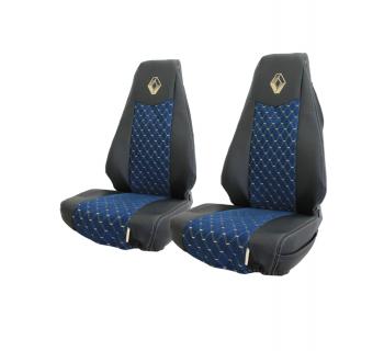 Чехлы RENAULT PREMIUM Черный/Синий