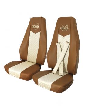 Чехлы на VOLVO FM Э/К FOX велюр бежевый стежка
