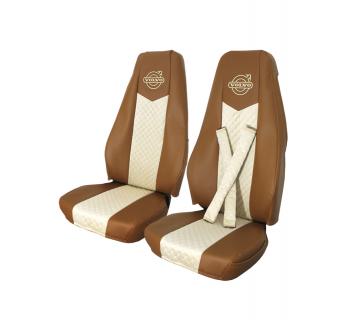 Чехлы на VOLVO FM Э/К FOX велюр бежевый стежка