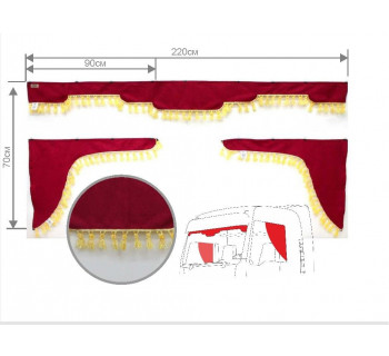 Комплект Ламбрекен лобового окна и удлиненные уголки (еврофуры)