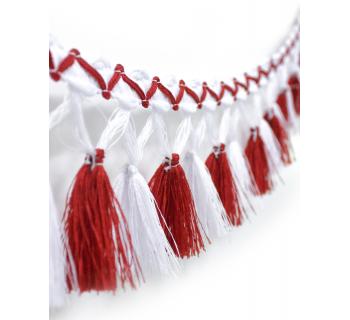 Бахрома для штор Кисточки Белый/ Красный-foto2