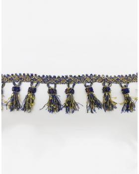 Бахрома для штор Мохношарик Золото/Синий 9 см Бахрома для штор Мохношарик Золото/Синий 9 см