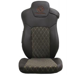 Чехлы DONGFENG Кабрио и экокожа Коричневые вышивка-foto2