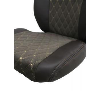 Чехлы DONGFENG Кабрио и экокожа Коричневые вышивка-foto5