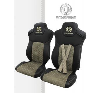 Чехлы DONGFENG Кабрио и экокожа Черный/Бежевый вышивка