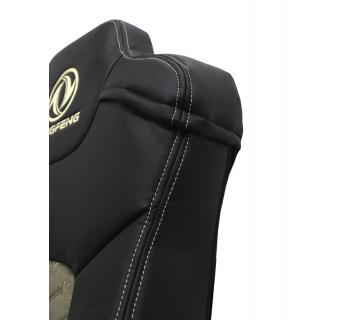 Чехлы DONGFENG Кабрио и экокожа Черный/Бежевый вышивка-foto4