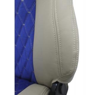 Чехлы FAW кабрио/экокожа темно-бежевый/синий-foto3