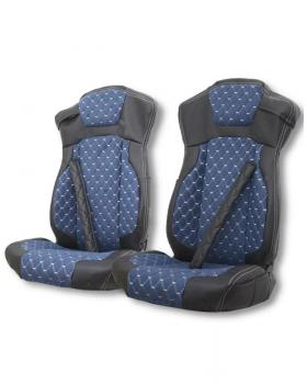 Чехлы автомобили Камаз-К5 Велюр Экокожа Синий/Черный Чехлы автомобили Камаз-К5 Велюр Экокожа Синий/Черный