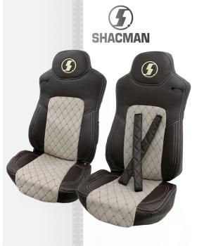 Чехлы SHACMAN X3000 (Рестайлинг) Кабрио Экокожа Коричневый/ Бежевый 