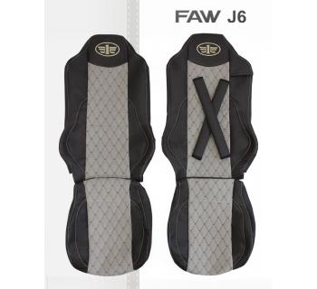 Чехлы FAW J6 LX Кабрио Экокожа коричневый/бежевый