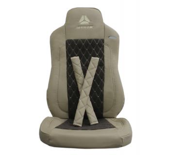 Чехлы SITRAK MAX Кабрио-Экокожа бежевый/ коричневый-foto2