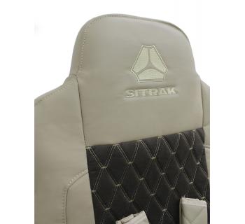 Чехлы SITRAK MAX Кабрио-Экокожа бежевый/ коричневый-foto3