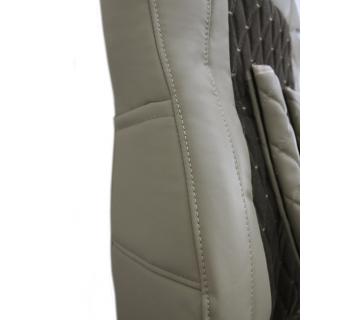 Чехлы SITRAK MAX Кабрио-Экокожа бежевый/ коричневый-foto4