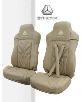 Чехлы SITRAK MAX Original Экокожа вышивка Бежевый