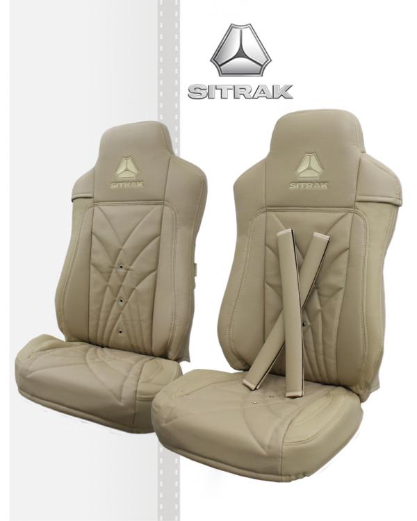 Чехлы SITRAK MAX Original Экокожа вышивка Бежевый