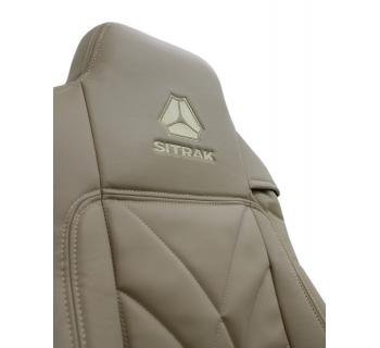 Чехлы SITRAK MAX Original Экокожа вышивка Бежевый-foto3