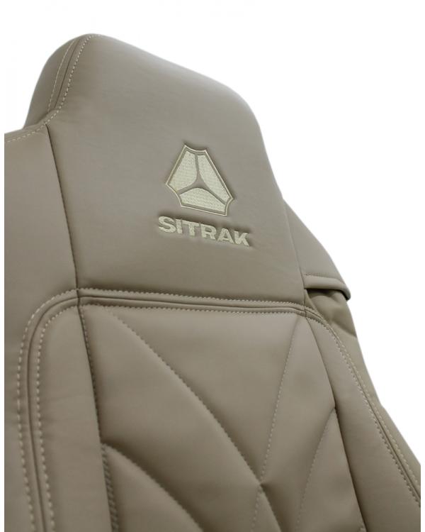 Чехлы SITRAK MAX Original Экокожа вышивка Бежевый