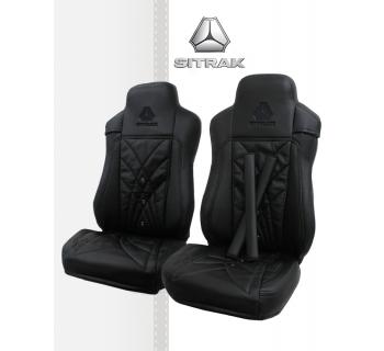 Чехлы SITRAK MAX Original Экокожа вышивка Черный