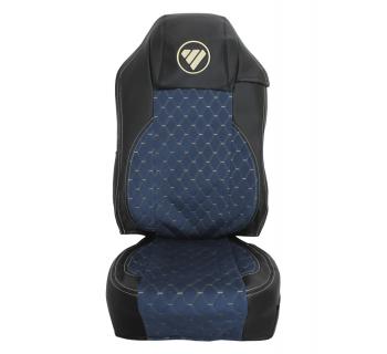 Чехлы FOTON Auman Велюр Экокожа с вышивкой Черный/Синий-foto5