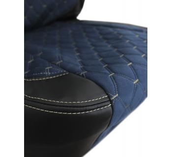 Чехлы FOTON Auman Велюр Экокожа с вышивкой Черный/Синий-foto4