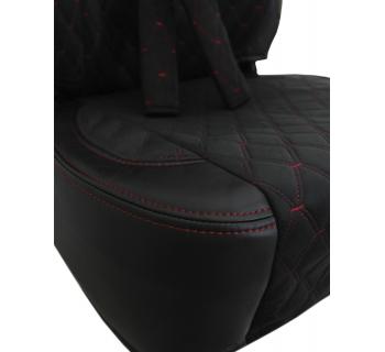 Чехлы FOTON Auman Велюр Экокожа с вышивкой Черный/ Красный-foto2