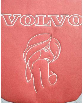 Чехлы на VOLVO FM VS Красная Э/К вышивка-foto2