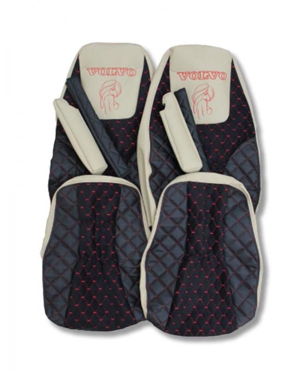 Чехлы VOLVO FH16 Экокожа/Велюр с девушкой 
