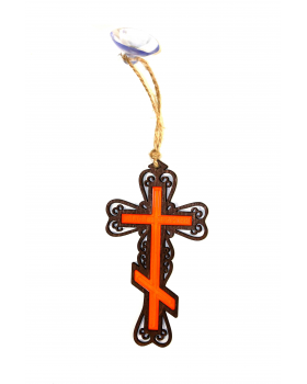 Подвеска Крест православный с цветной вставкой 