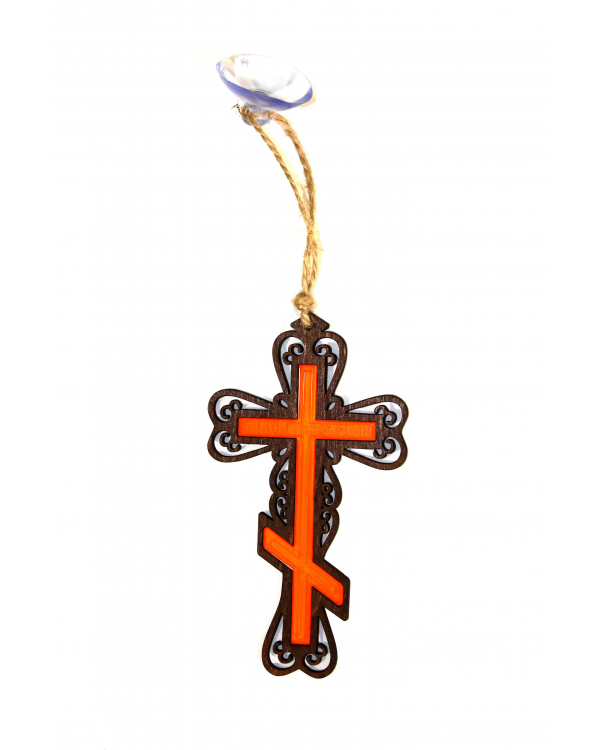 Подвеска Крест православный с цветной вставкой