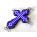 Крест синий православный светодиодный 10x15см