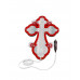 Крест православный светодиодный 23х32см красный кант