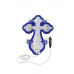 Крест православный светодиодный 23х32см синий кант