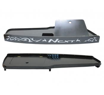 Полка в кабину ГАЗель NEXT (с люком + подсветка салона и лого)-foto2