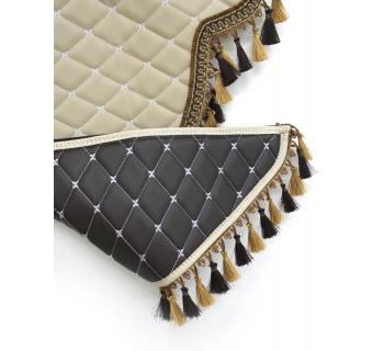 Ламбрекен и уголки из экокожи Бежевый темный-foto3