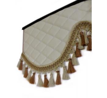 Ламбрекен и уголки из экокожи Бежевый -foto3