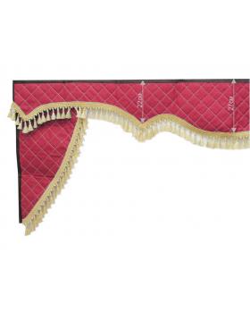 Комплект ламбрекен с уголками красные широкие-foto2